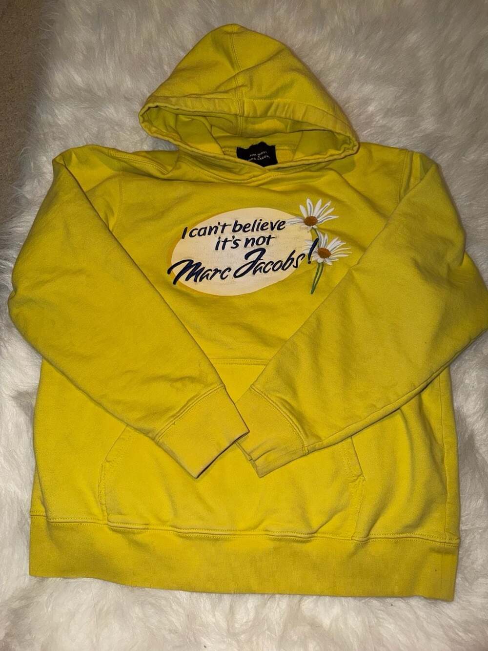 Marc Jacobs x Ava Nirui I Can't Believe It's Not Marc Jacobs Yellow Hoodie Size